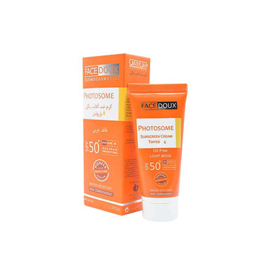 کرم ضد آفتاب رنگی فیس دوکس مدل فتوزوم مناسب برای پوست چرب با SPF50