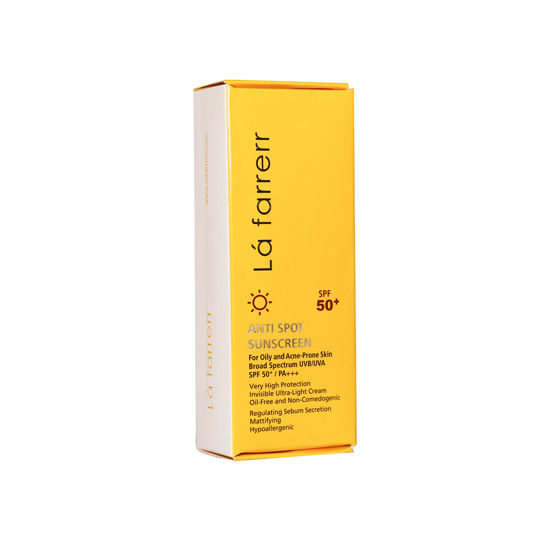 کرم ضد آفتاب و ضد لک بی رنگ لافارر مناسب برای پوست چرب و مستعد آکنه با SPF50
