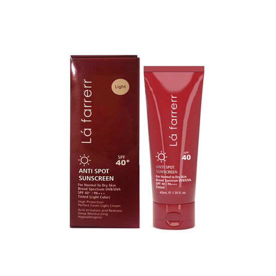 کرم ضد آفتاب و ضد لک رنگی لافارر مناسب برای پوست خشک و معمولی با SPF40