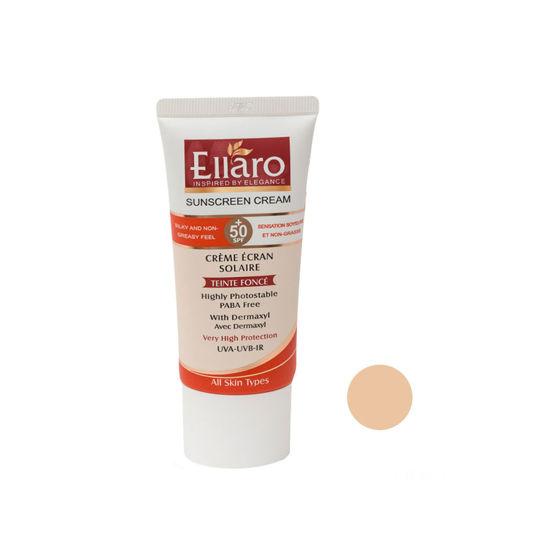 کرم ضد آفتاب رنگی الارو مناسب برای انواع پوست با SPF50