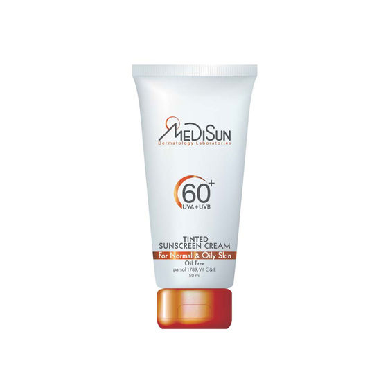 کرم ضد آفتاب رنگی مدیسان مناسب برای پوست چرب و معمولی با SPF60