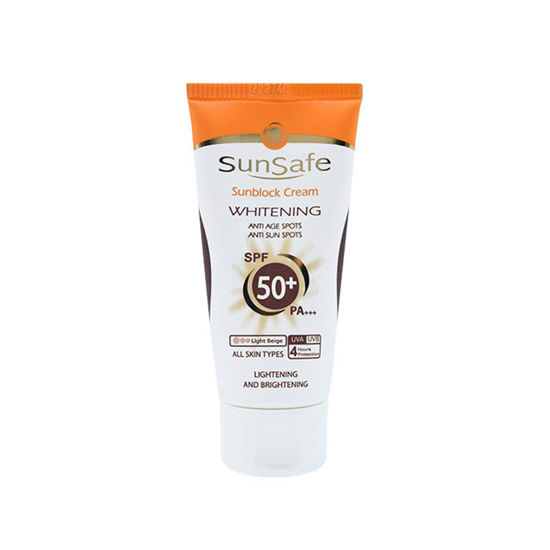 کرم ضد آفتاب رنگی سان سیف مدل وایتنینگ مناسب برای انواع پوست با SPF50