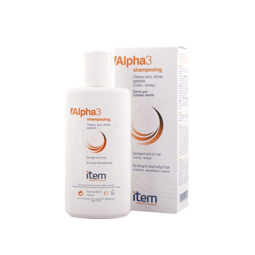 شامپو آیتم مدل آلفا 3 مناسب برای موهای خشک و آسیب دیده