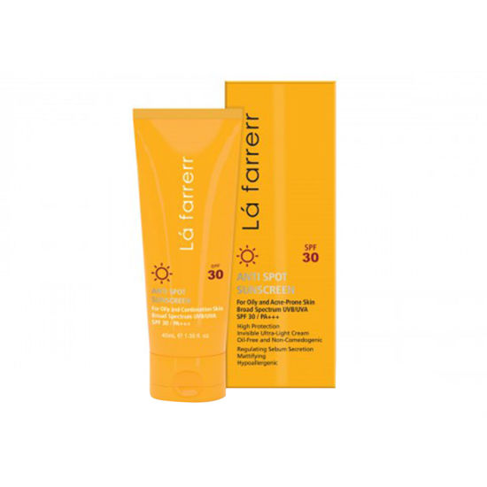 کرم ضد آفتاب و ضد لک بی رنگ لافارر مناسب برای پوست چرب و مستعد آکنه با SPF30