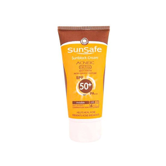 کرم ضد آفتاب رنگی سان سیف مدل آکنیک مناسب برای پوست چرب با SPF50