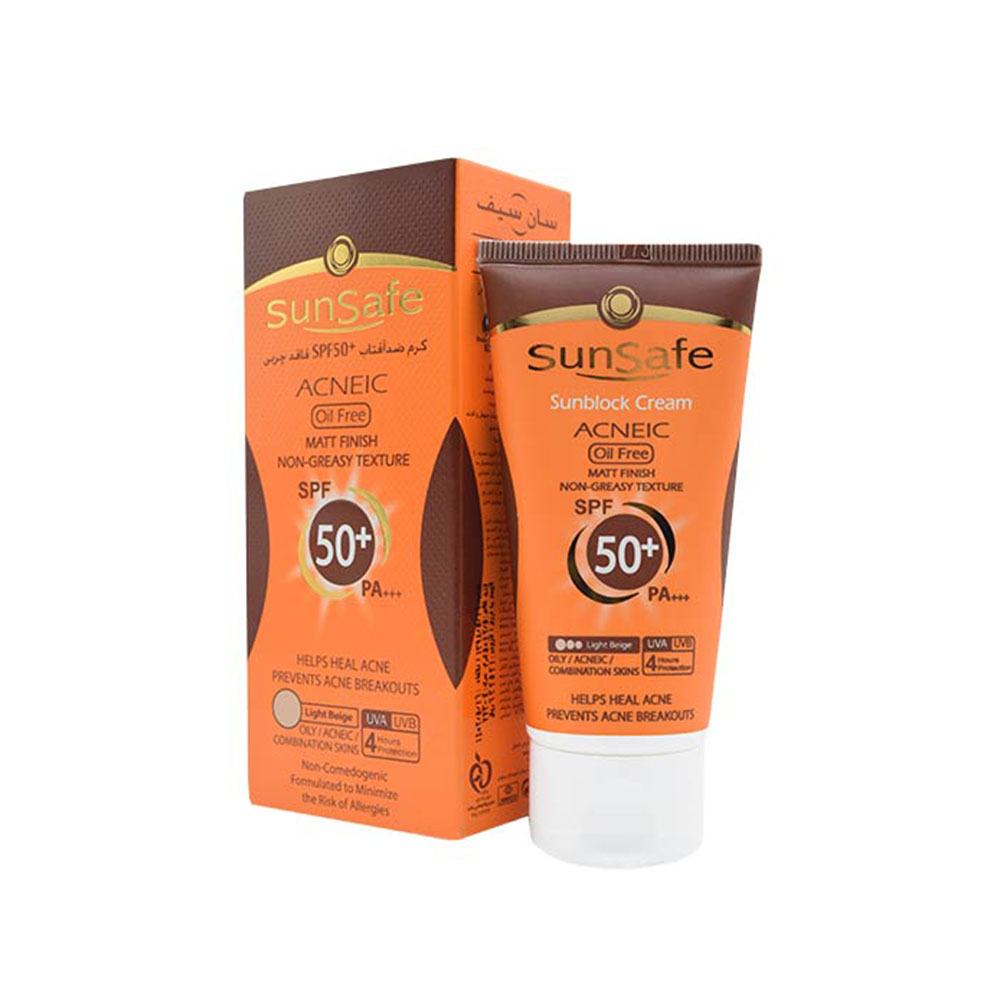 کرم ضد آفتاب سان سیف مناسب پوست های چرب و آکنه ای با SPF50