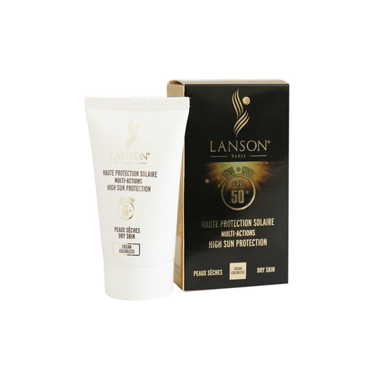 کرم ضد آفتاب بی رنگ لانسون مناسب برای پوست خشک با SPF50