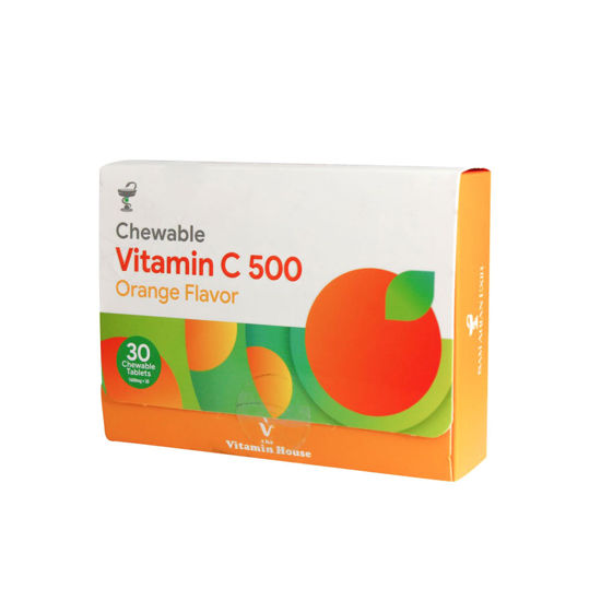 قرص جویدنی ویتامین سی 500 ویتامین لایف 30 عددی با طعم پرتقال