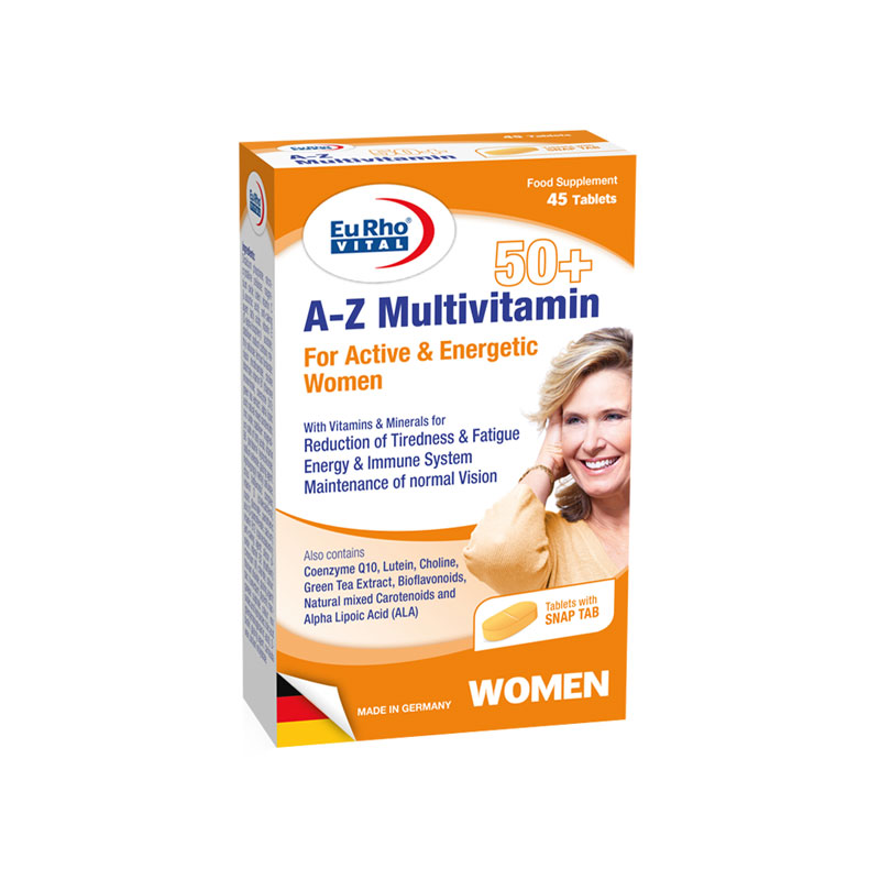 قرص A Z مولتی ویتامین بالای 50 سال بانوان یورو ویتال 45 عددی