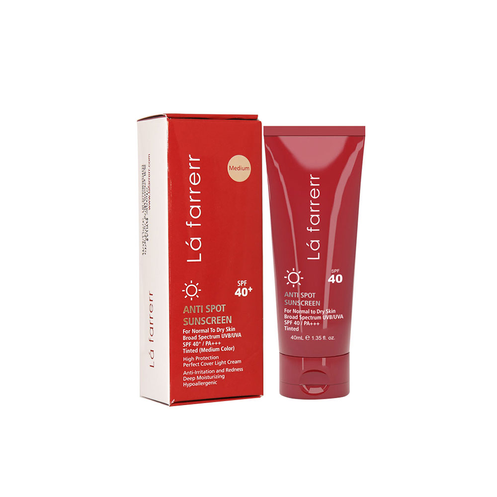 ضد آفتاب و ضد لک رنگی لافارر مناسب برای پوست خشک و معمولی با SPF40
