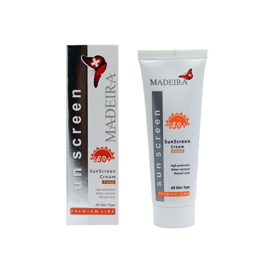 کرم ضد آفتاب رنگی مادیرا مناسب برای انواع پوست با SPF50+