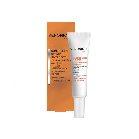 کرم ضد آفتاب و ضد لک بی رنگ ورونیک مناسب برای پوست چرب با +SPF50