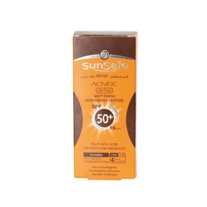 کرم ضدآفتاب بی رنگ سان سیف مدل آکنیک مناسب برای پوست چرب با SPF50