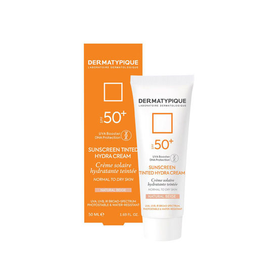 کرم ضد آفتاب رنگی درماتیپیک مدل مرطوب کننده مناسب برای پوست معمولی تا خشک با SPF50+