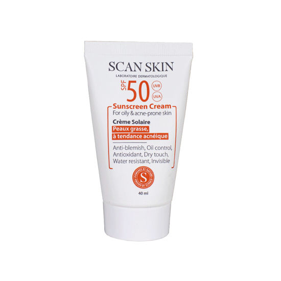 کرم ضد آفتاب بی رنگ اسکن اسکین مناسب برای پوست چرب باSPF50