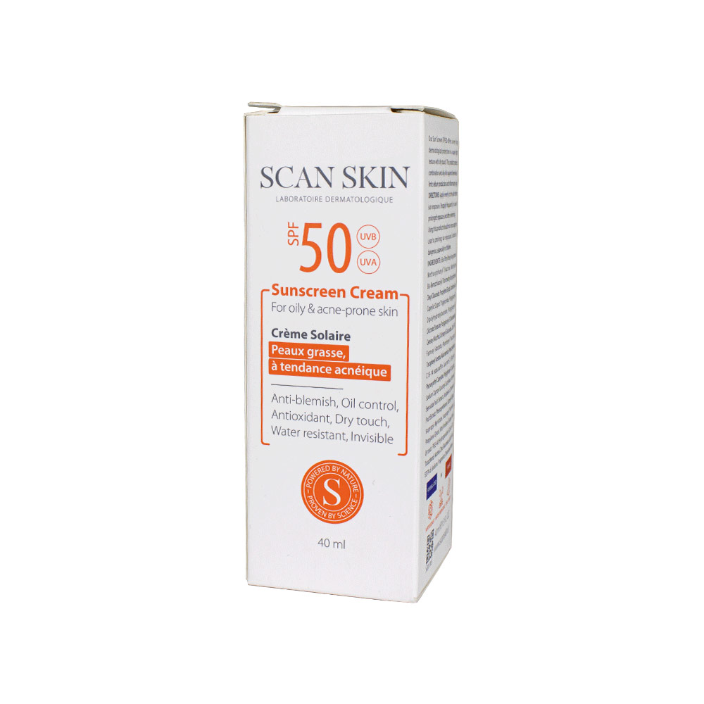 کرم ضدآفتاب بی رنگ اسکن اسکین مناسب برای پوست چرب باSPF50