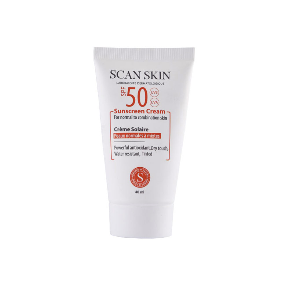 کرم ضدآفتاب رنگی اسکن اسکین مناسب برای پوست معمولی تا مختلط با SPF50