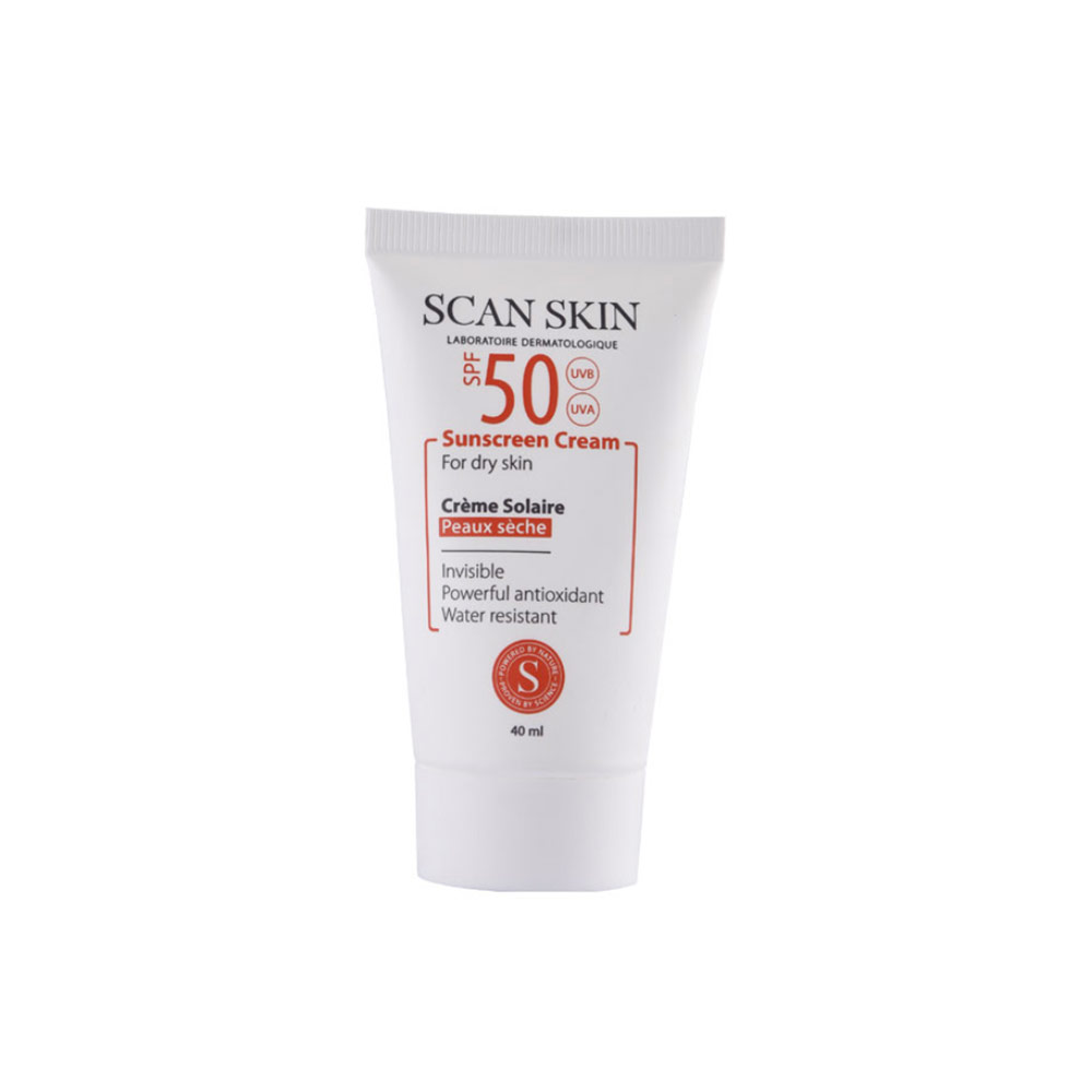 کرم ضدآفتاب بی رنگ اسکن اسکین مناسب برای پوست خشک باSPF50