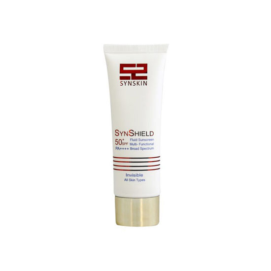 فلوئید ضد آفتاب بی رنگ ساین اسکین مدل ساین شیلد مناسب برای انواع پوست با SPF50+