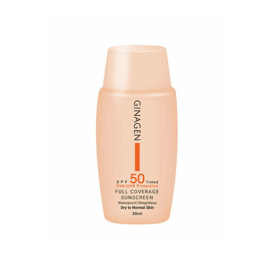 کرم ضد آفتاب رنگی ژیناژن مناسب برای پوست معمولی تا خشک با SPF50