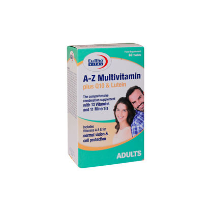 قرص A-Z مولتی ویتامین پلاس کیوتن و لوتئین یورو ویتال 60 عددی
