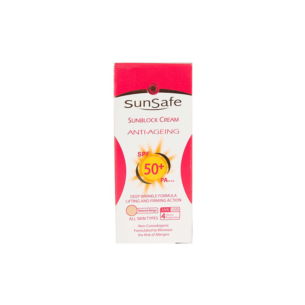 کرم ضد آفتاب رنگی سان سیف مدل ضدچروک مناسب برای انواع پوست با SPF50