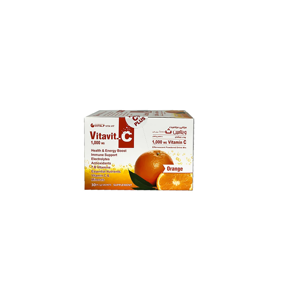 ساشه ویتاویت ویتامین سی 1000 میلی گرم ویتاپی 30 عددی با طعم پرتقال