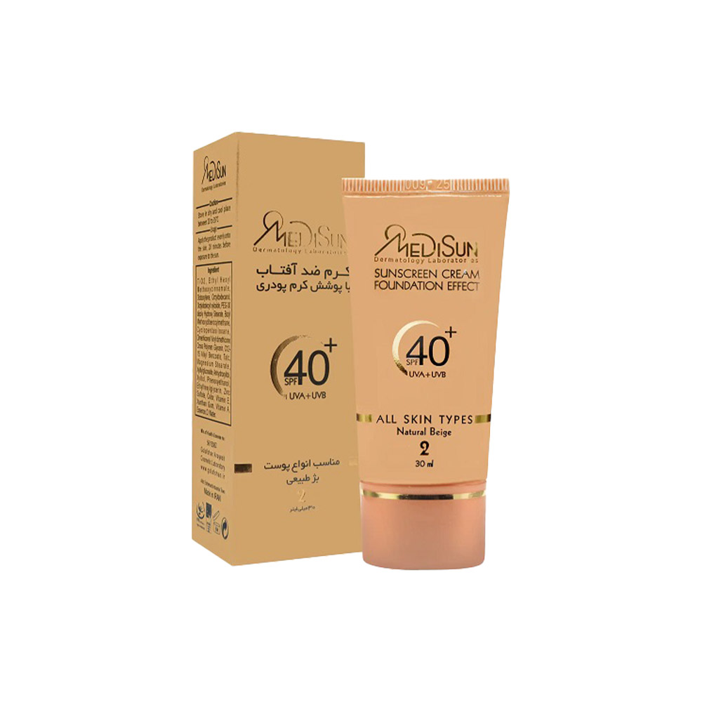 کرم ضد آفتاب رنگی مدیسان مناسب برای انواع پوست با SPF40