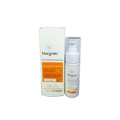 کرم ضد آفتاب رنگی روشن کننده مارگریت مناسب برای پوست خشک با SPF50