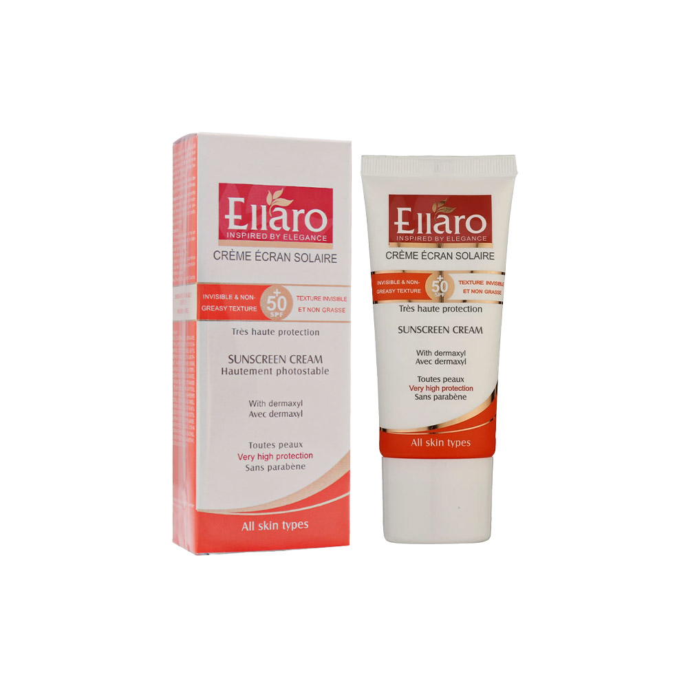 کرم ضد آفتاب بی رنگ الارو مناسب برای انواع پوست با SPF50