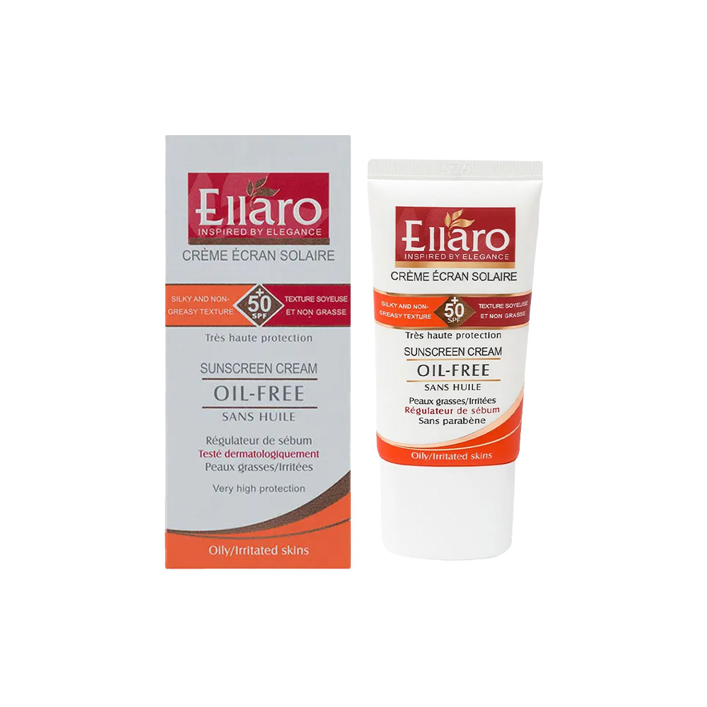 کرم ضد آفتاب بی رنگ الارو مناسب برای پوست چرب با SPF50
