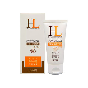 کرم ضد آفتاب رنگی اچ ال مدل سان سیستم مناسب برای انواع پوست با SPF50