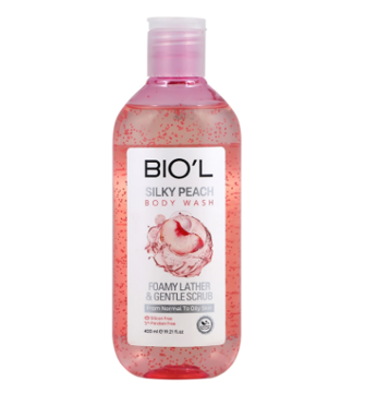 شامپو بدن ژلی بیول مدل سیلکی پیچ مناسب برای پوست معمولی و چرب