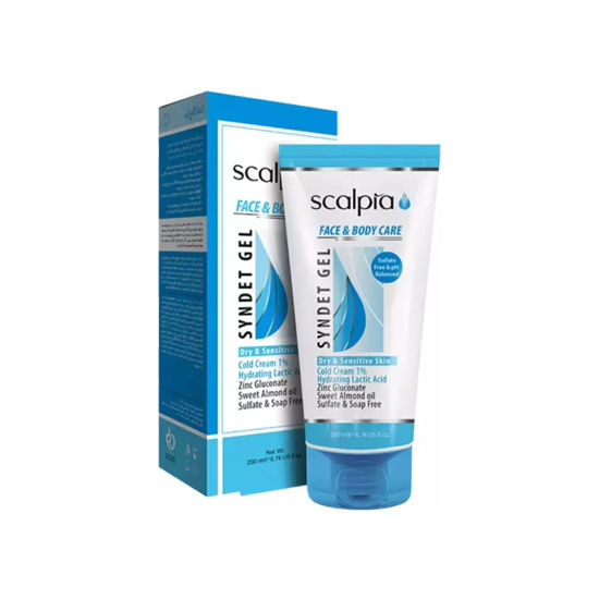ژل شوینده غیر صابونی صورت و بدن اسکالپیا مناسب برای پوست خشک