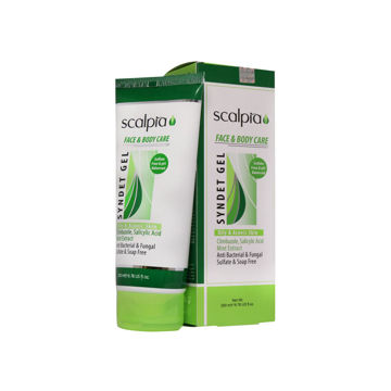 ژل شوینده غیر صابونی صورت و بدن اسکالپیا مناسب برای پوست چرب و جوش دار