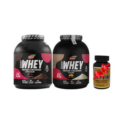 پک دو عددی پودر وی پروتئین 100% کاله پرو 1800 گرمی با طعم شکلات و کوکی