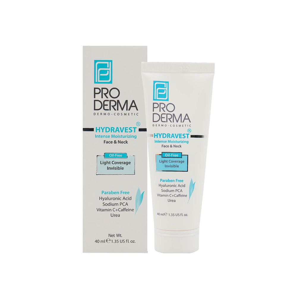 کرم مرطوب کننده قوی صورت و گردن پرودرما مدل هیدرا وست مناسب برای پوست چرب و مختلط