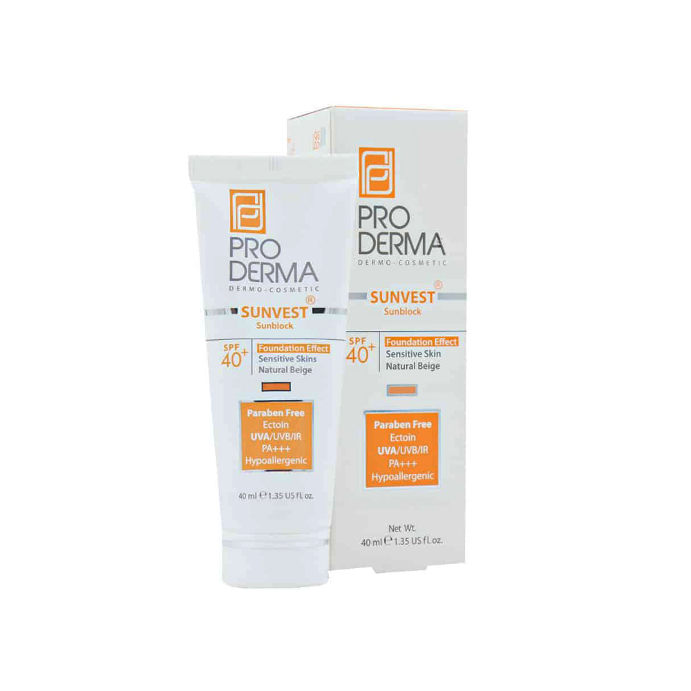 کرم ضد آفتاب مینرال رنگی پرودرما مدل سان وست با SPF40 مناسب برای پوست حساس