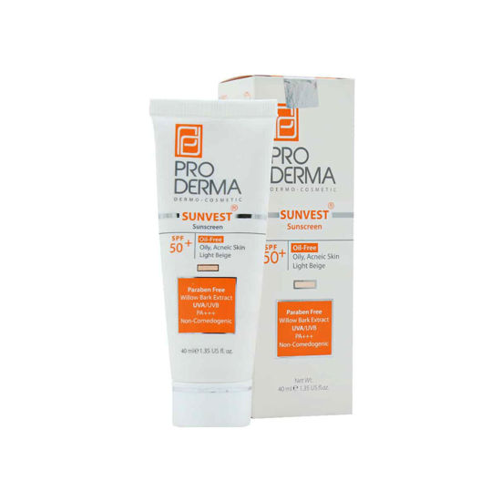کرم ضد آفتاب فاقد چربی رنگی پرودرما مدل سان وست با SPF50