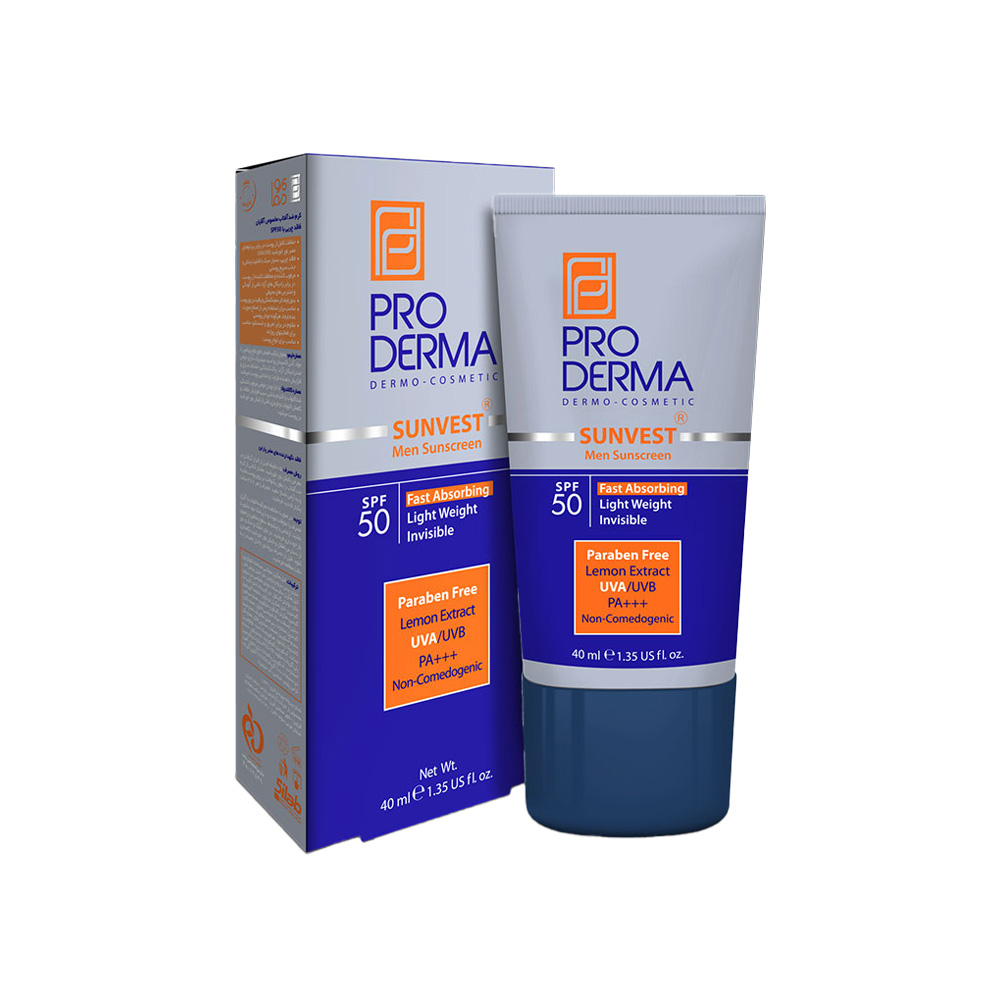 کرم ضد آفتاب فاقد چربی آقایان پرودرما مدل سان وست با SPF50