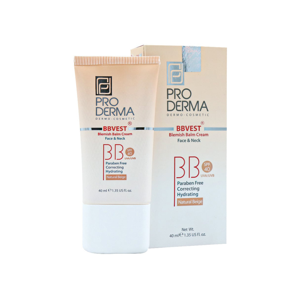 بی بی کرم رنگی پرودرما با SPF40 مناسب برای پوست چرب و جوشدار
