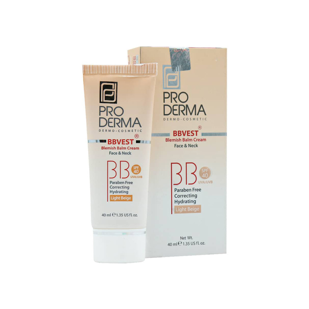 بی بی کرم رنگی پرودرما با SPF40 مناسب برای پوست چرب و جوشدار