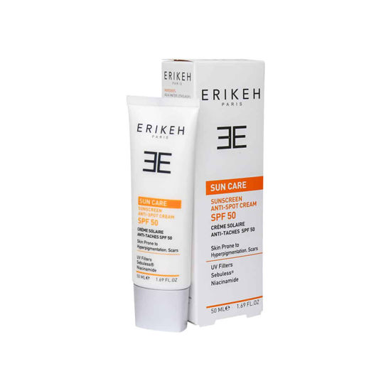 کرم ضد آفتاب و ضد لک بی رنگ اریکه مناسب براى پوست دارای لک با SPF50