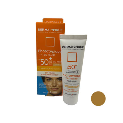 فلوئید ضد آفتاب فاقد چربی رنگی درماتیپیک با SPF50 مناسب برای پوست چرب