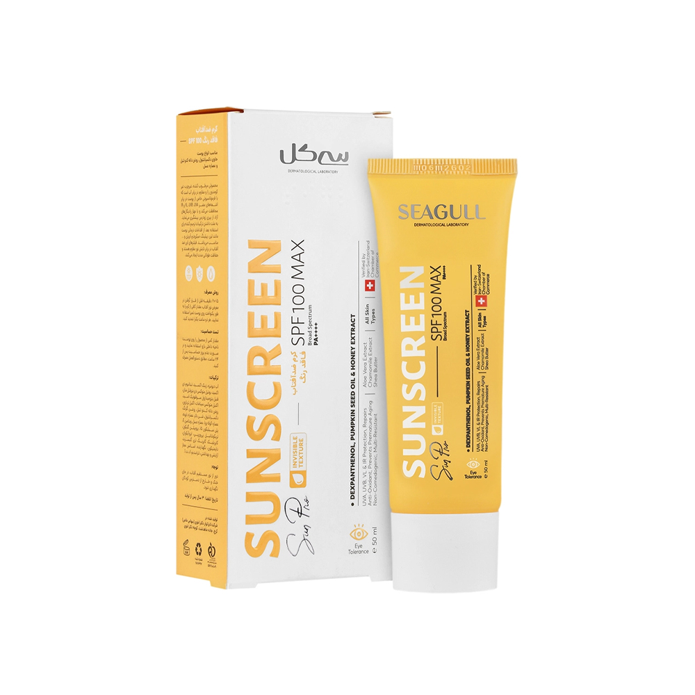 کرم ضد آفتاب بی رنگ سی گل مدل مکس سان پرو مناسب برای انواع پوست با SPF100