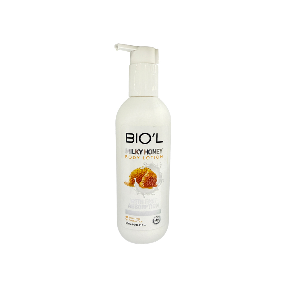 لوسیون مرطوب کننده بدن بیول مدل شیر و عسل مناسب برای پوست خیلی خشک