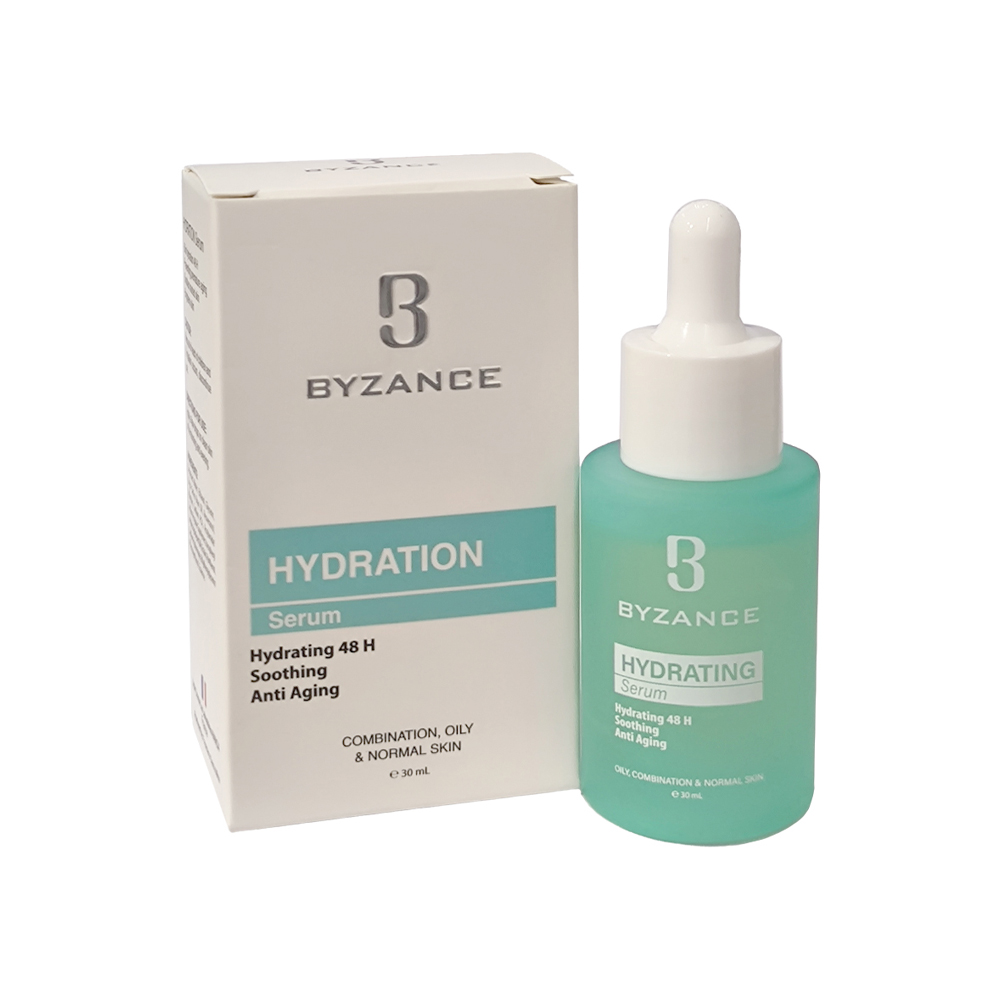 سرم آبرسان بیزانس حاوی هیالورونیک اسید مناسب برای پوست معمولی و چرب