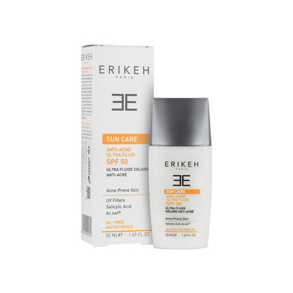 فلوئید ضد آفتاب و ضدجوش بى رنگ اریکه مناسب برای پوست چرب با SPF50
