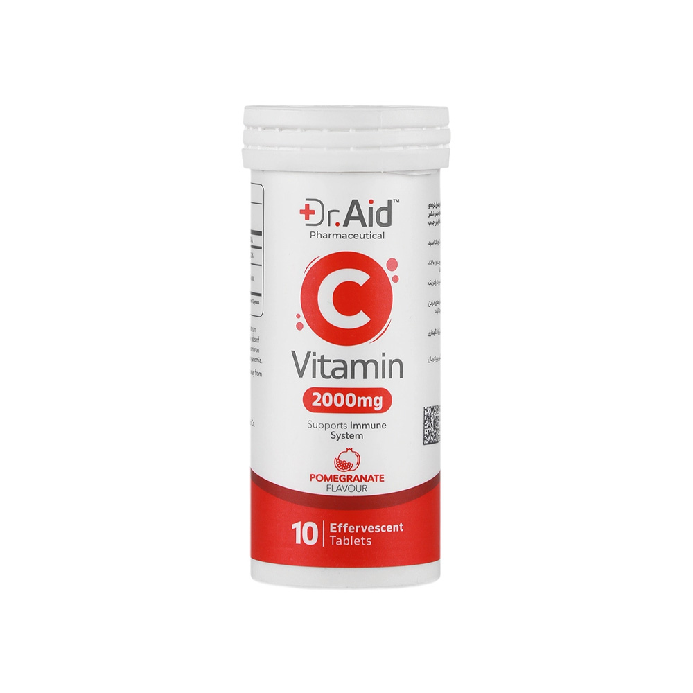 قرص جوشان ویتامین سی 2000 دکتر اید 10 عددی با طعم انار