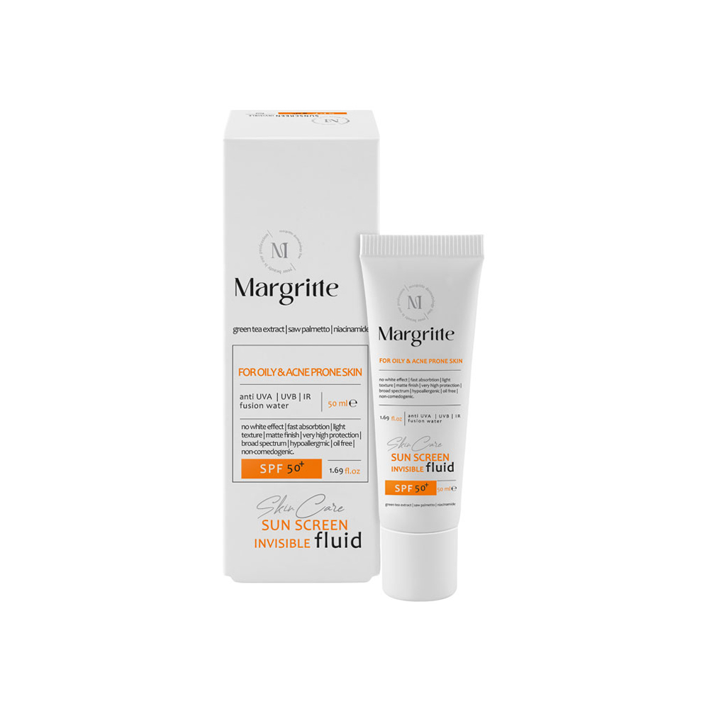 فلوئید ضد آفتاب مارگریت مناسب برای پوست معمولی و خشک با SPF50+